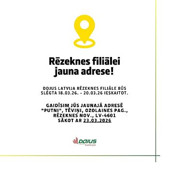 Rēzeknes filiāle būs jaunā adresē!